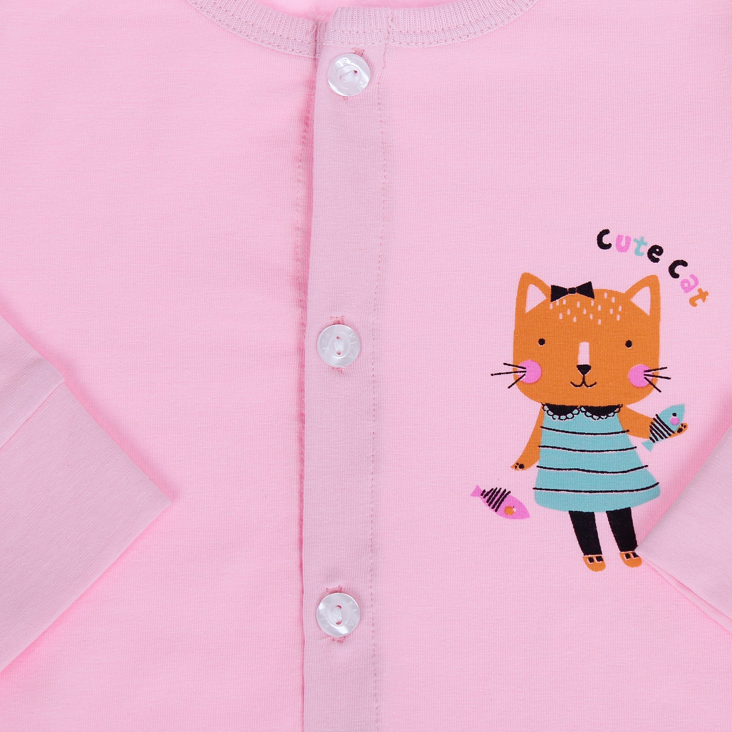 Áo sơ sinh dài tay Kiza (Màu Hồng) hình 3