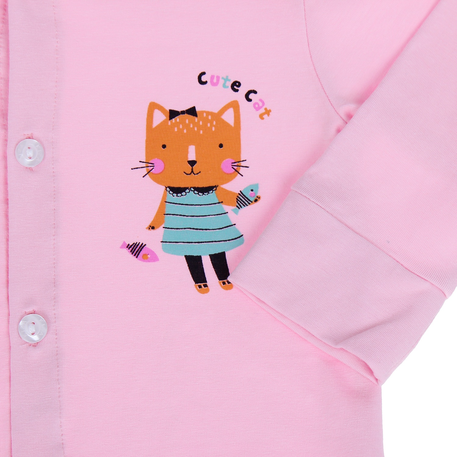 Áo sơ sinh dài tay Kiza (Màu Hồng) hình 4