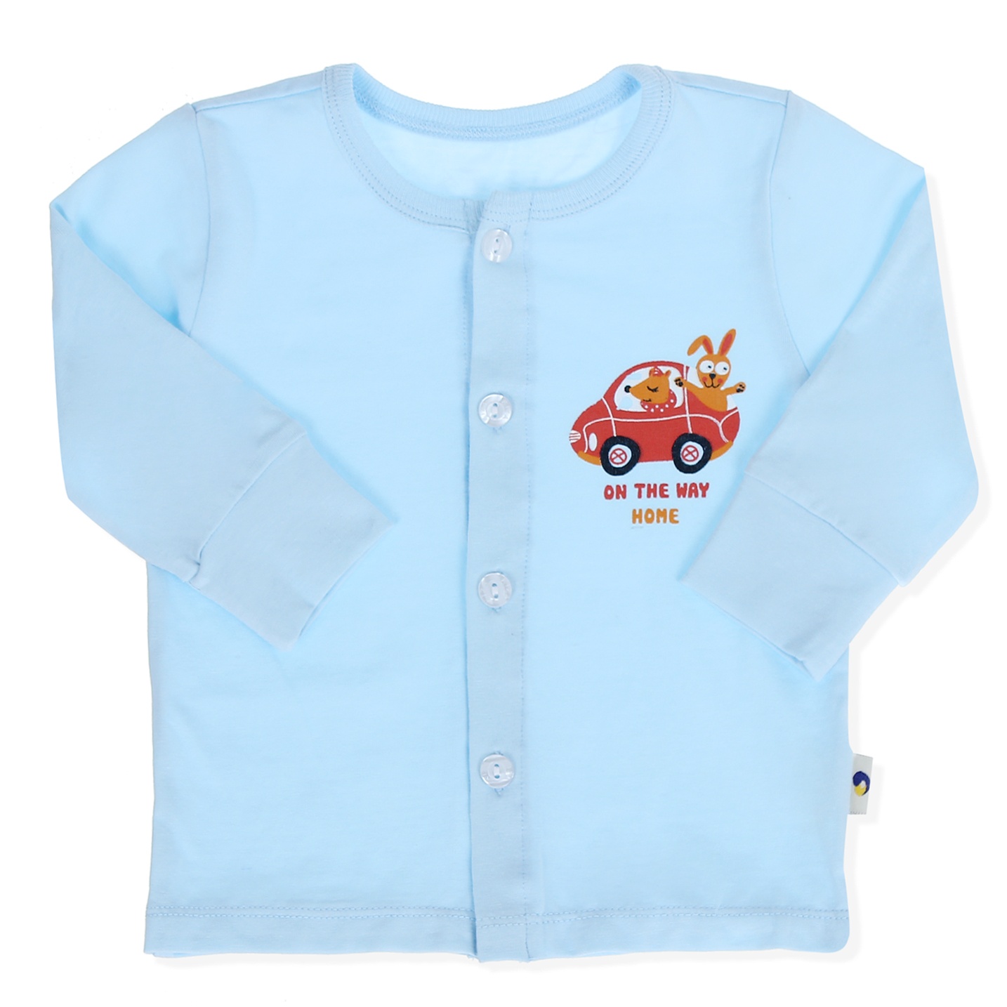 Áo sơ sinh cài giữa tay dài Kiza (Màu Xanh) hình 1