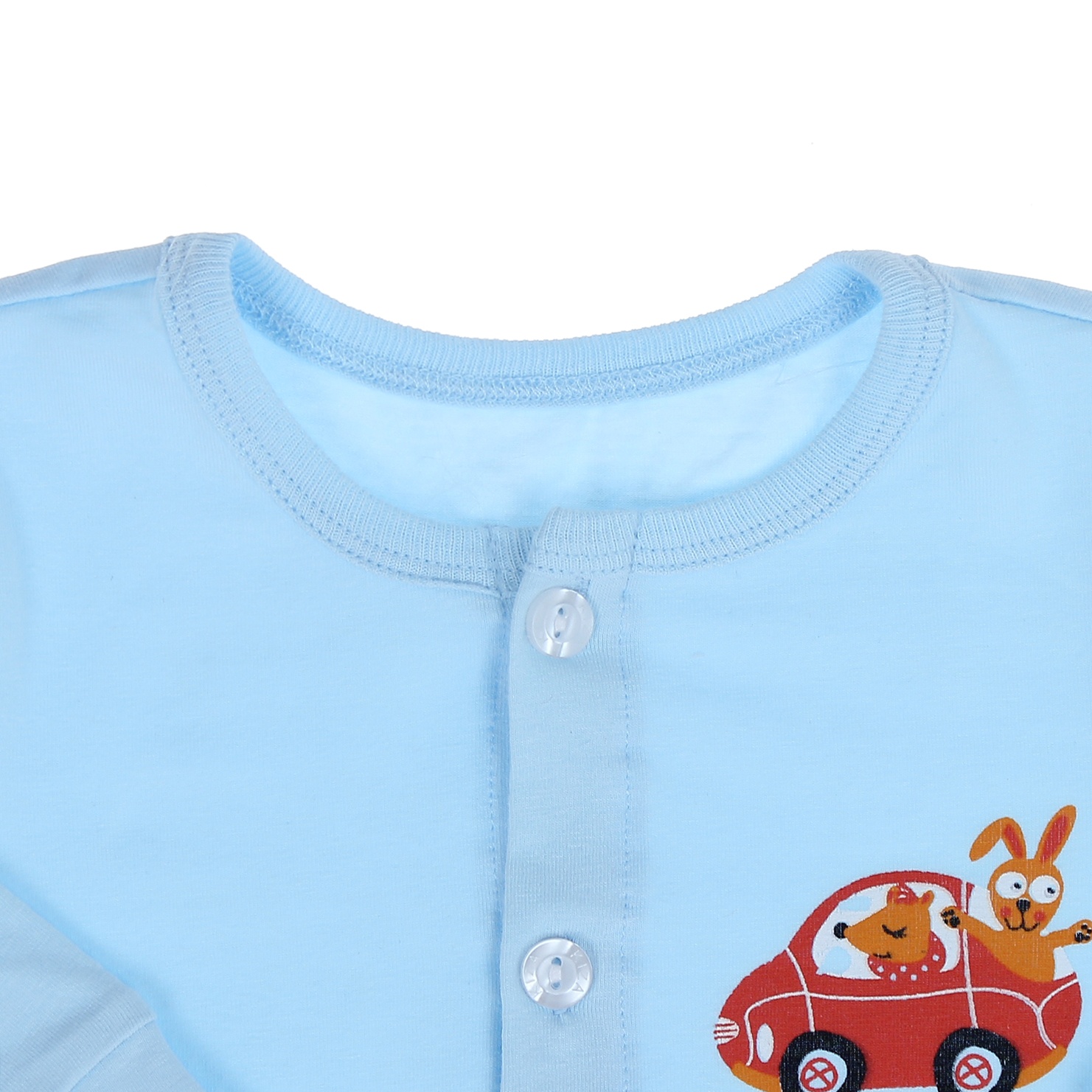 Áo sơ sinh cài giữa tay dài Kiza (Màu Xanh) hình 2