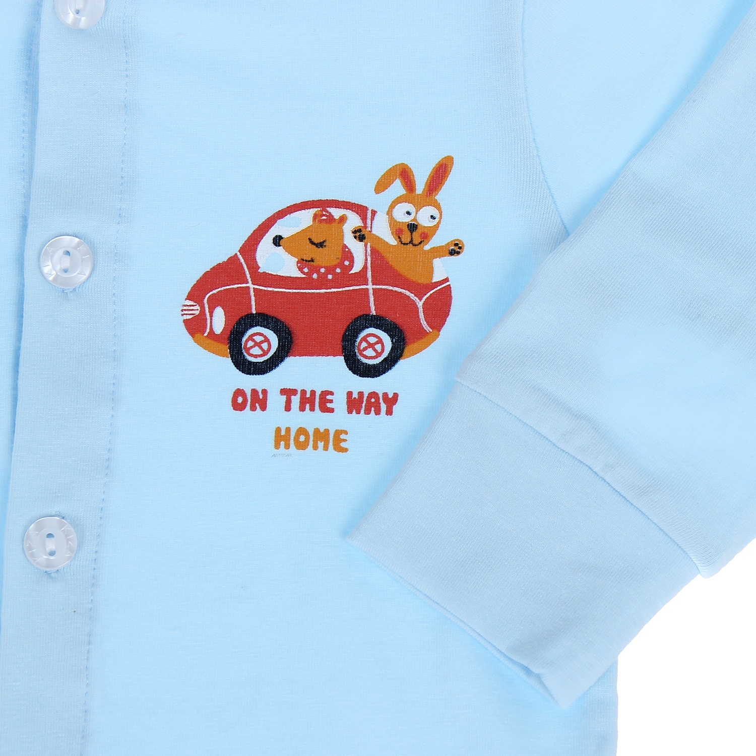 Áo sơ sinh cài giữa tay dài Kiza (Màu Xanh) hình 4