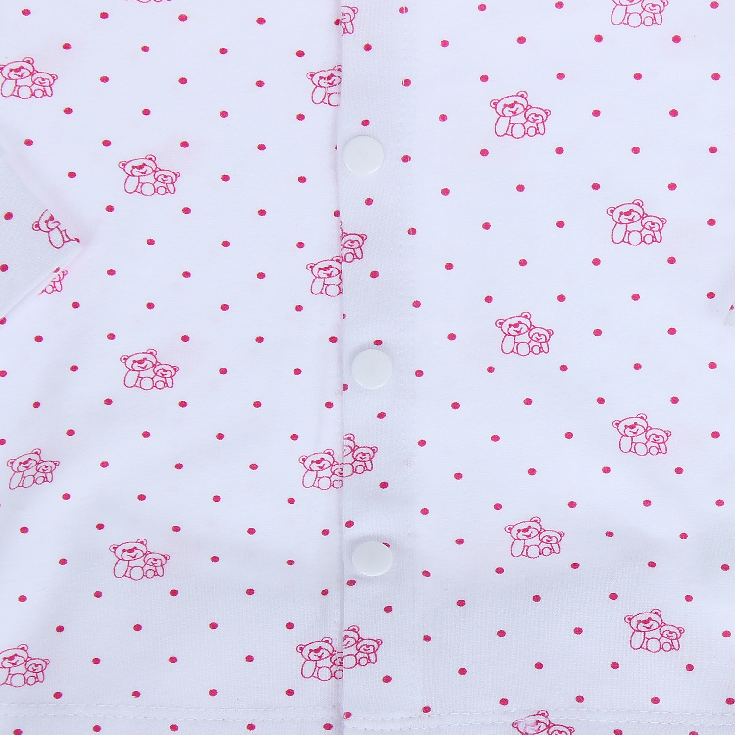 Quần áo sơ sinh cài giữa tay dài Mamago Trắng Hồng hình 3