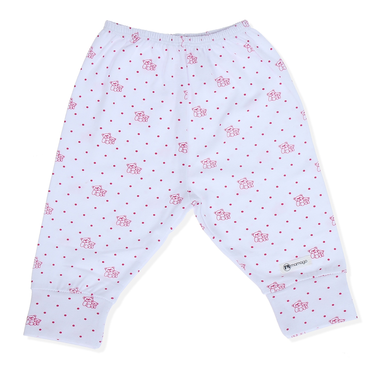 Quần áo sơ sinh cài giữa tay dài Mamago Trắng Hồng hình 4