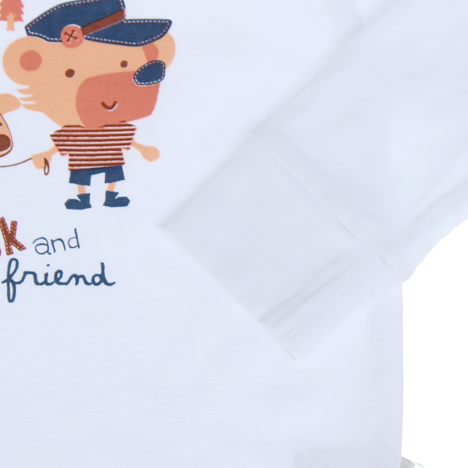 Áo sơ sinh cài vai tay dài Kiza (Trắng) hình 2