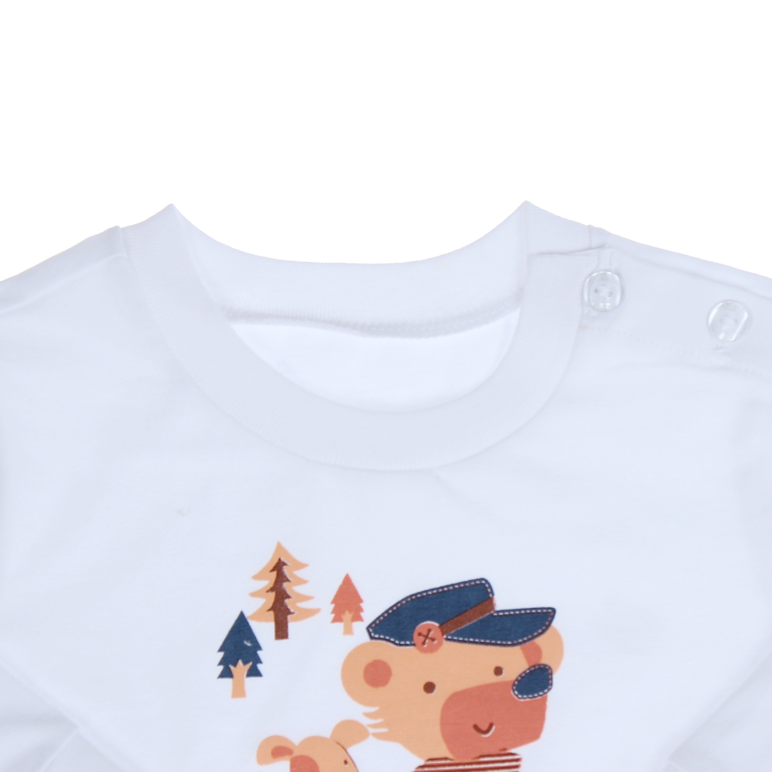 Áo sơ sinh cài vai tay dài Kiza (Trắng) hình 3