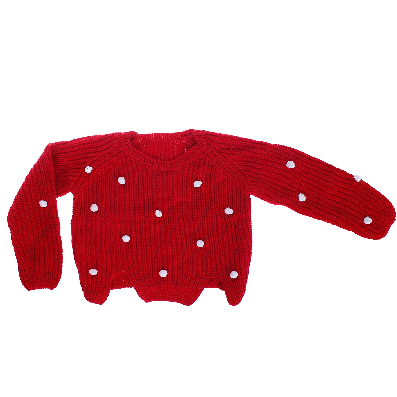 Áo dài len chấm bông W-1583 (bé gái) hình 4