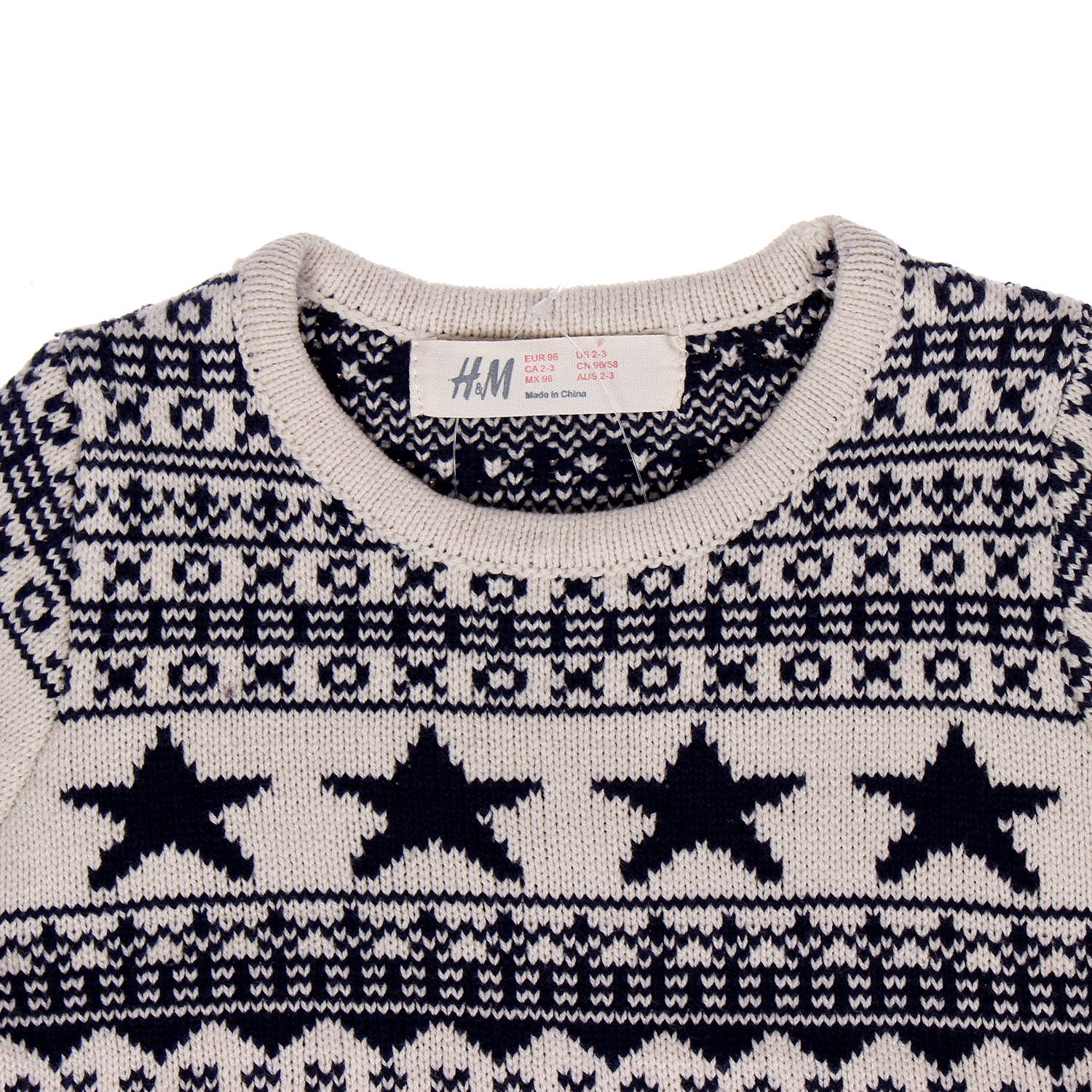 Áo len cho bé họa tiết sao đen trắng HM hình 2