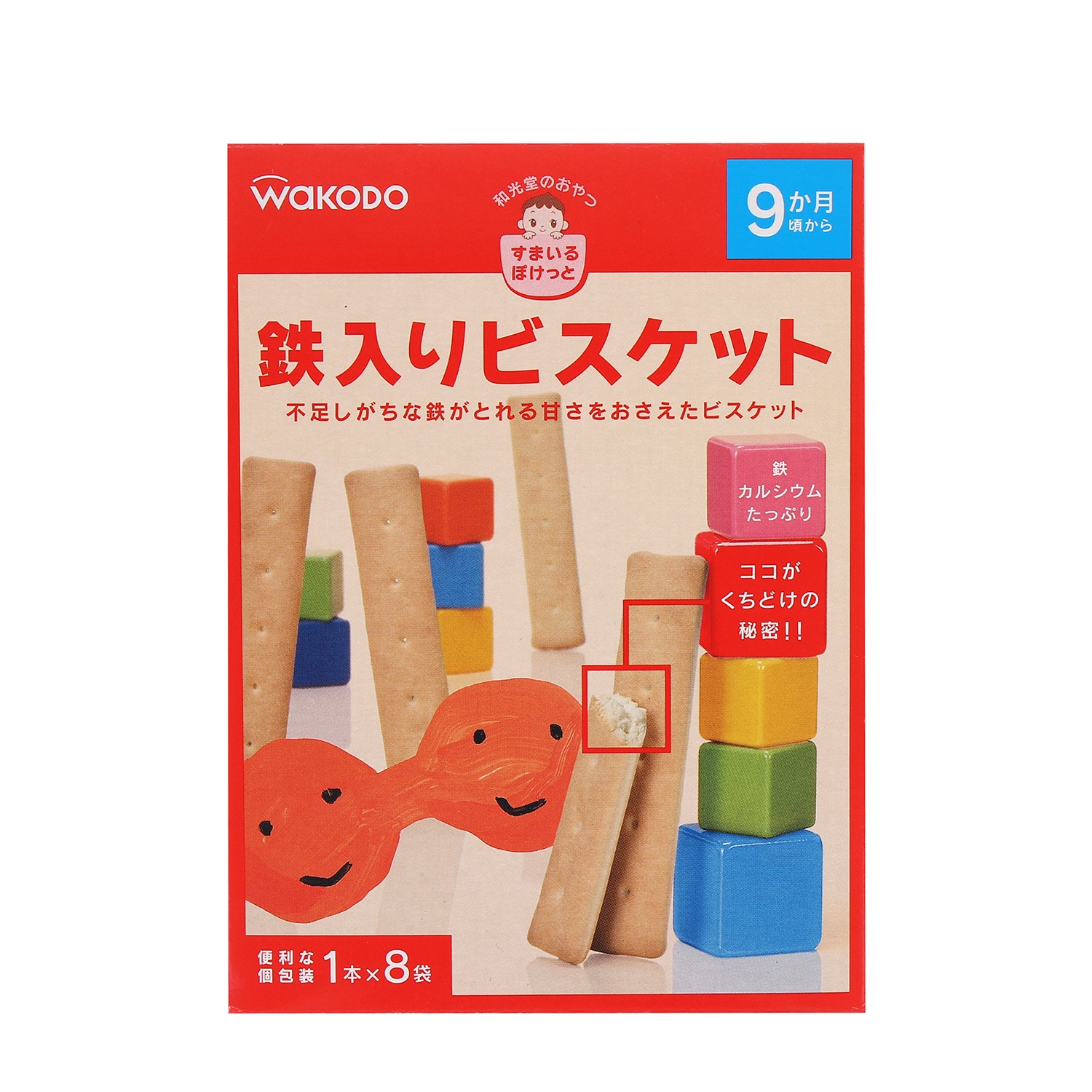 Bánh ăn dặm Wakodo sắt & Canxi 9m+ T17 hình 1