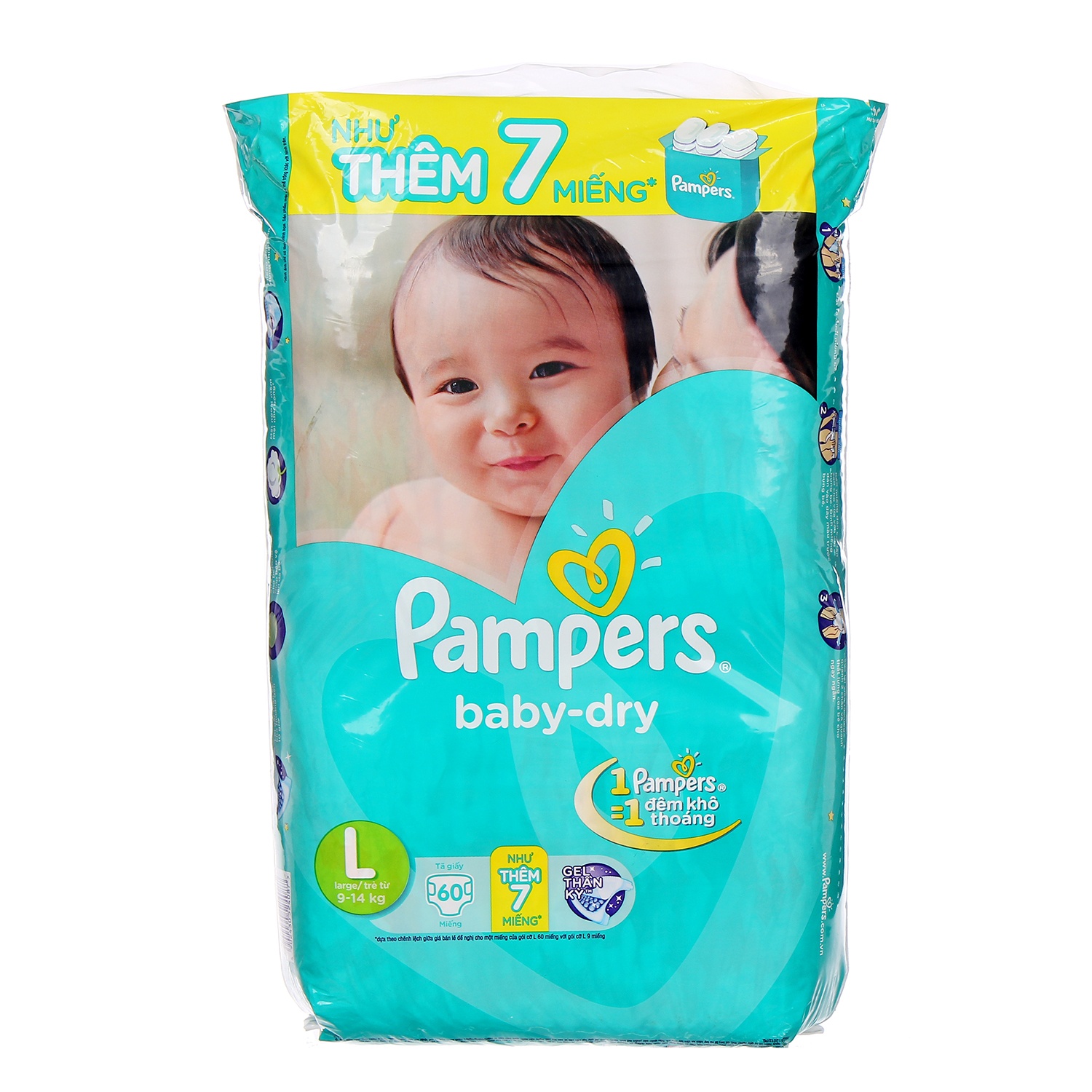 Bỉm Pampers JB L60 hình 2