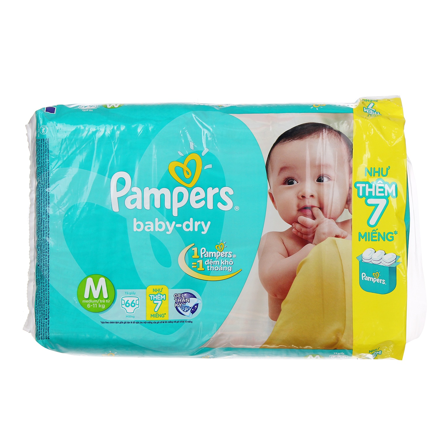 Bỉm Pampers M 66 miếng (6-11kg) hình 1