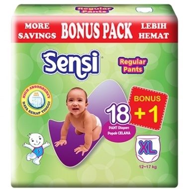 Bỉm sensi quần XL18 xanh lá hình 1