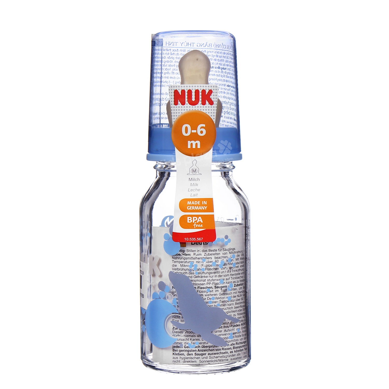 Bình sữa Nuk 125ml (cổ hẹp - cao su) hình 1