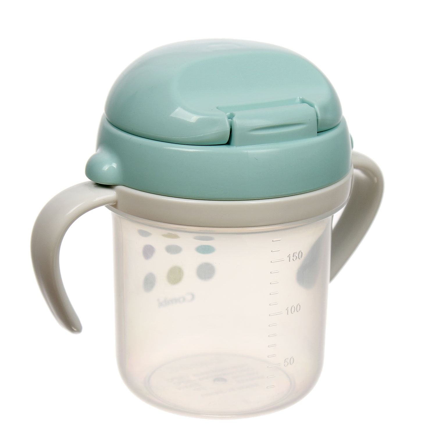 Bình tập uống nước chấm bi bước 3 xanh ngọc Combi Mug 13644 hình 4