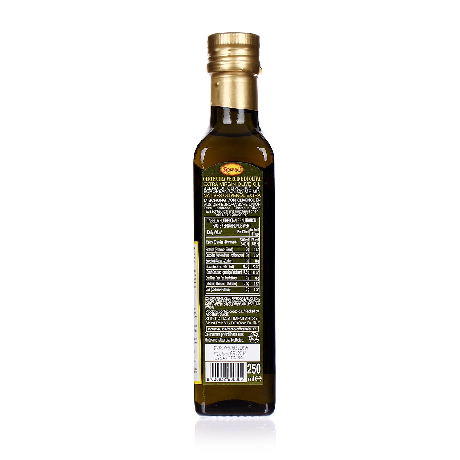 Dầu Olive Extra Romoli nguyên chất 250ml hình 2
