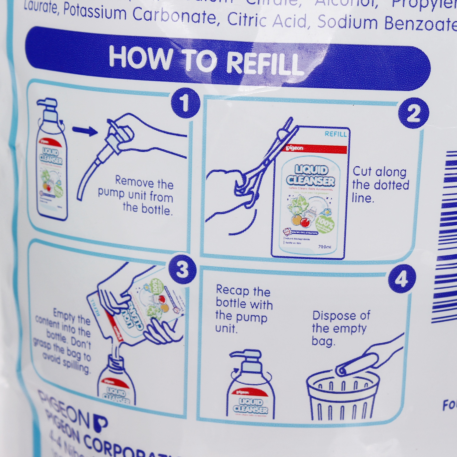 Dung dịch rửa bình sữa 700ml dạng túi Pigeon hình 3