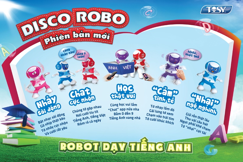 Đồ chơi Robot biết nhảy Tosy Discorobo (kèm loa) xanh hình 3