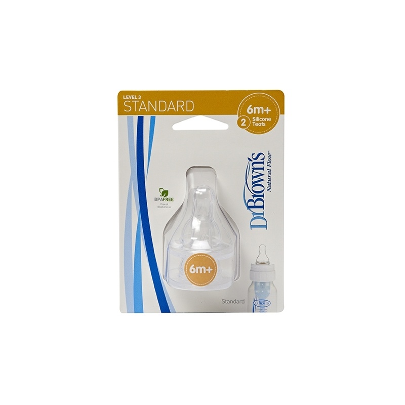 Hộp 2 chiếc núm vú cổ hẹp Dr Brown's Level 3 hình 2