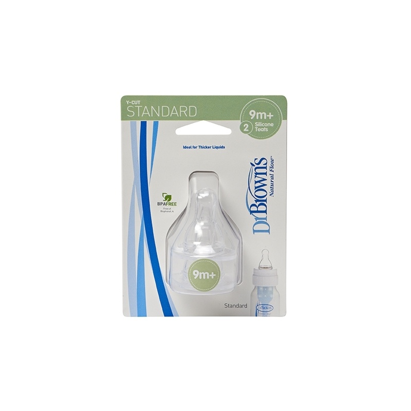 Hộp 2 chiếc núm vú cổ hẹp Dr Brown's (Y-cut) 9M+ hình 1