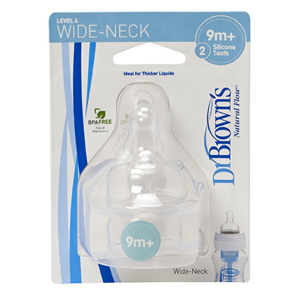 Hộp 2 chiếc núm vú cổ rộng Dr Brown's (level 4) hình 2