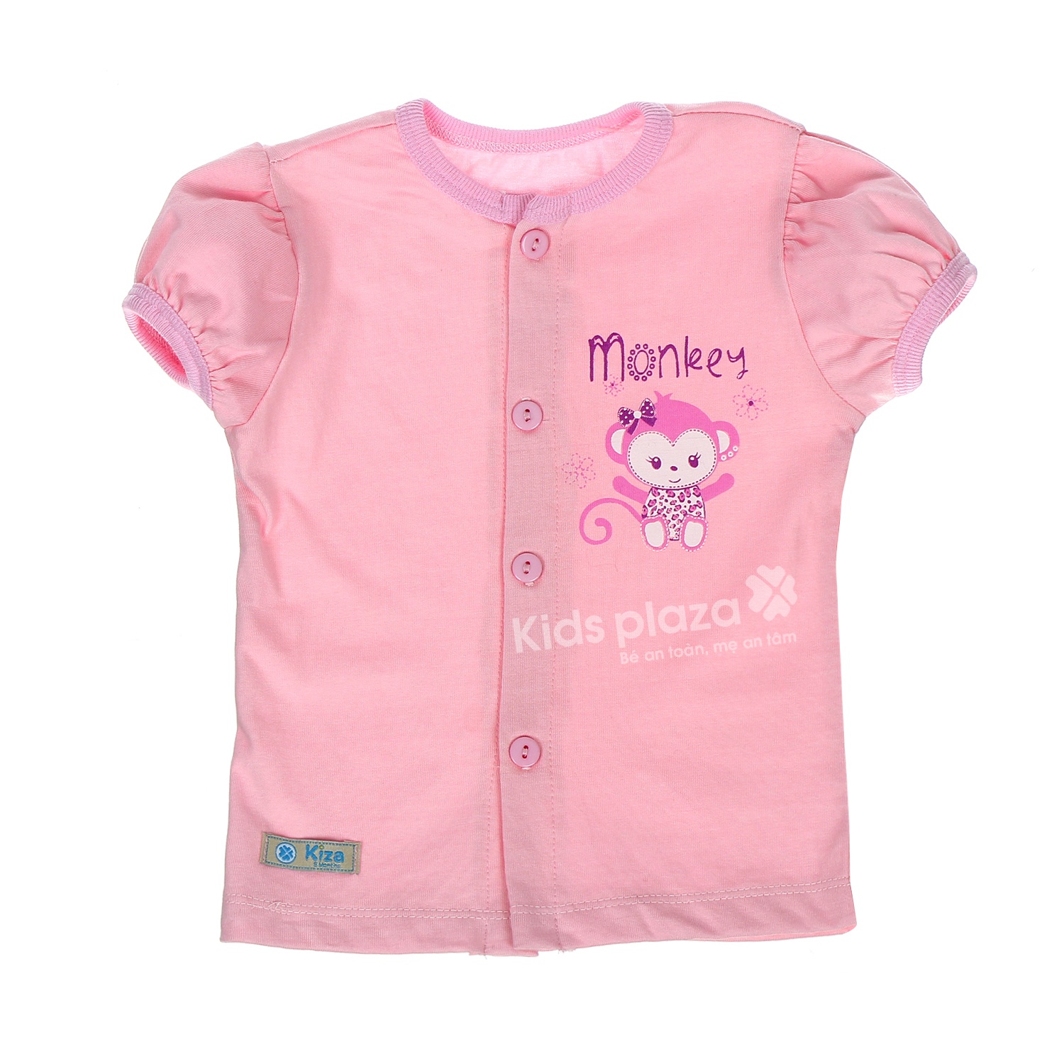 Áo sơ sinh cộc tay Kiza Hồng hình 1