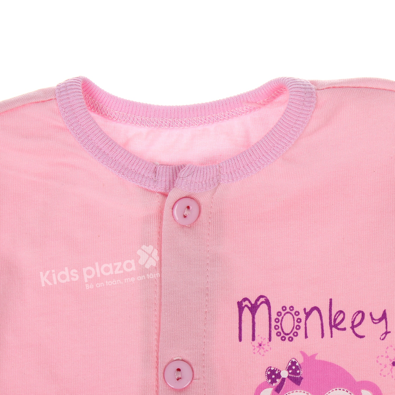 Áo sơ sinh cộc tay Kiza Hồng hình 3