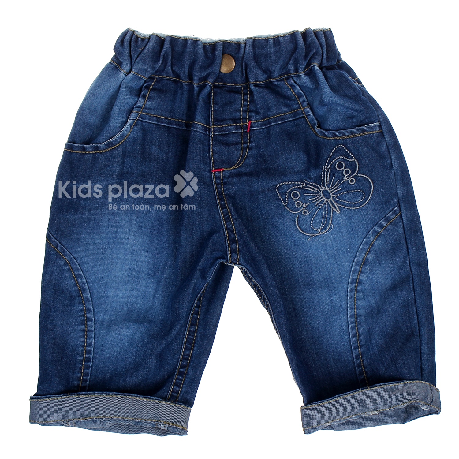 Quần bò lửng bé gái thêu R280 hình 1