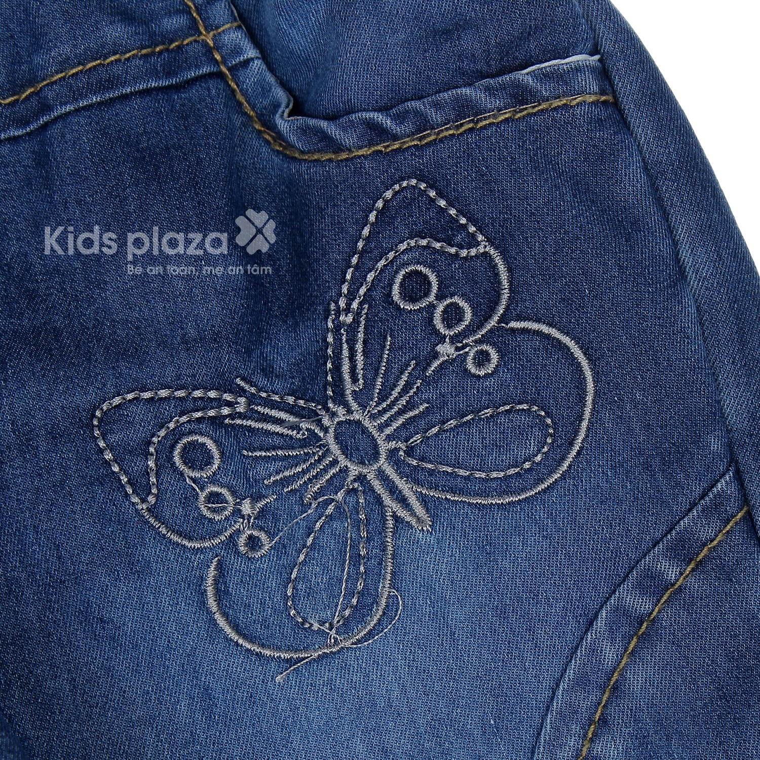 Quần bò lửng bé gái thêu R280 hình 4