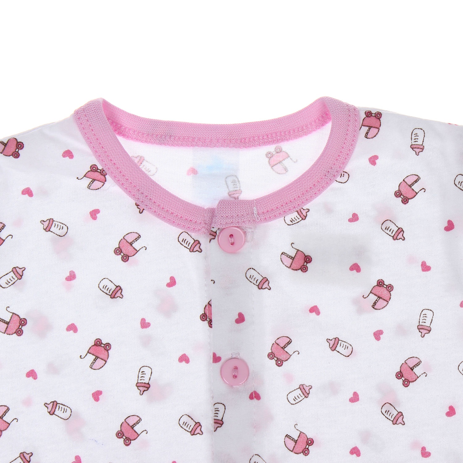 Áo sơ sinh nút giữa tay ngắn xe nôi MioMio hình 2