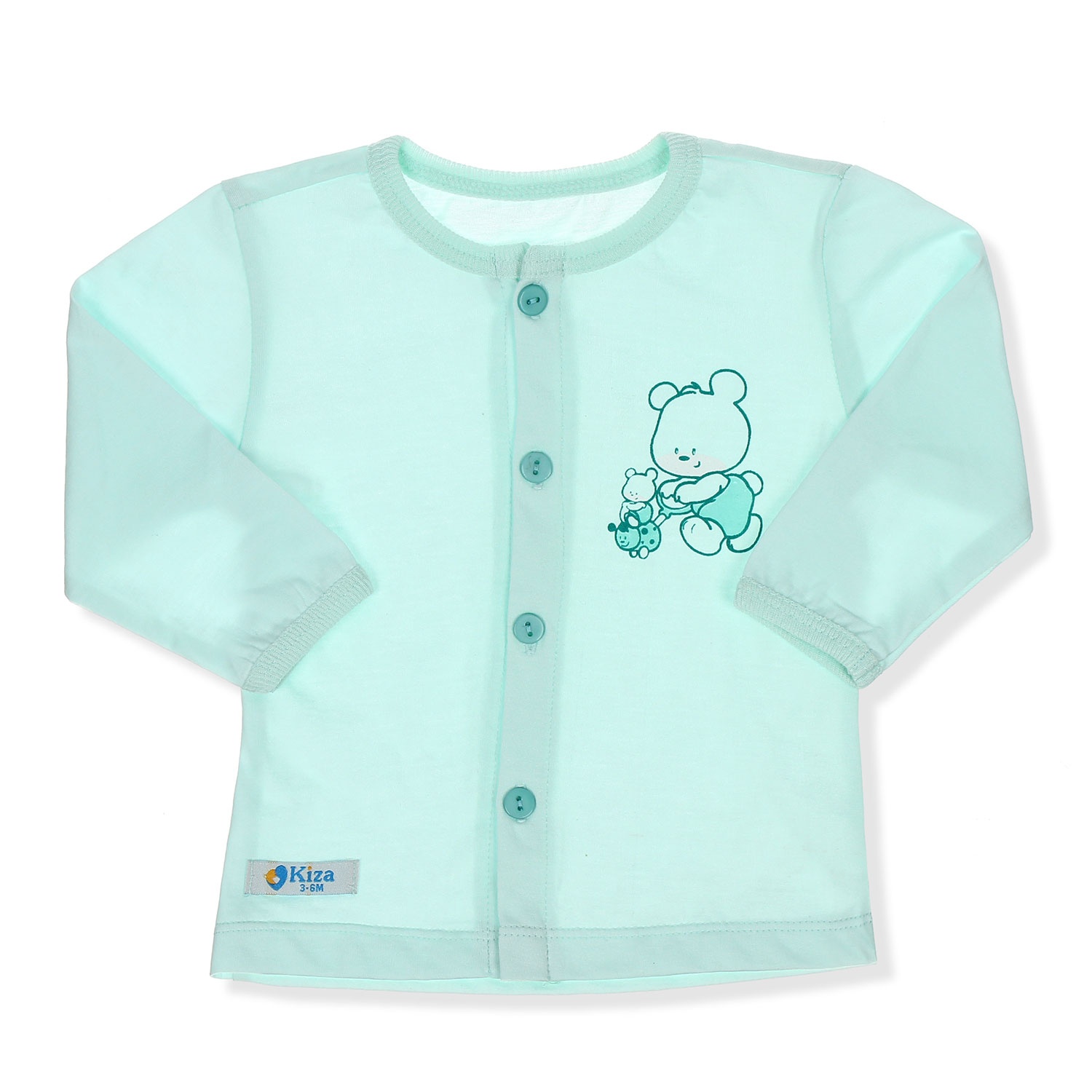 Áo sơ sinh cài giữa tay dài Kiza mỏng hình 1