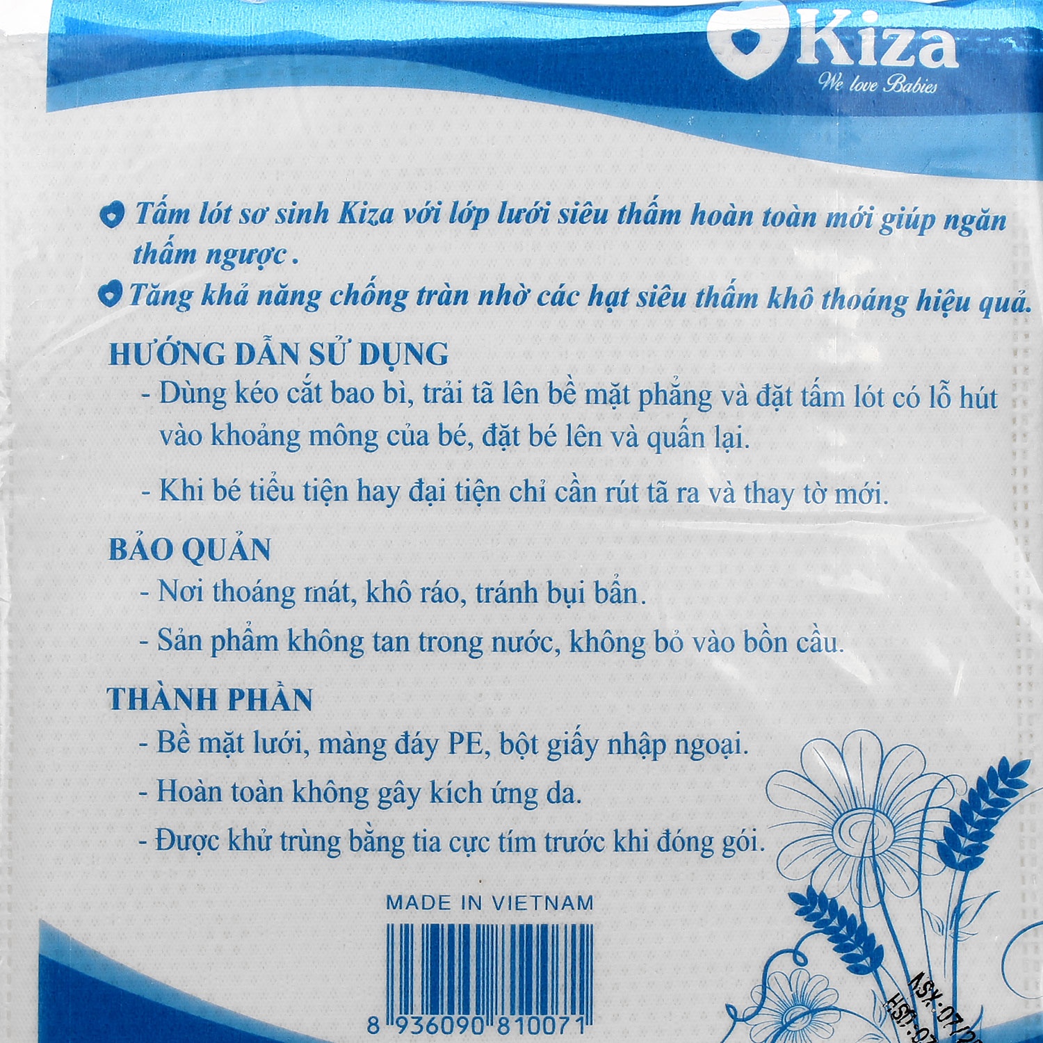 Tấm lót sơ sinh Kiza hình 3