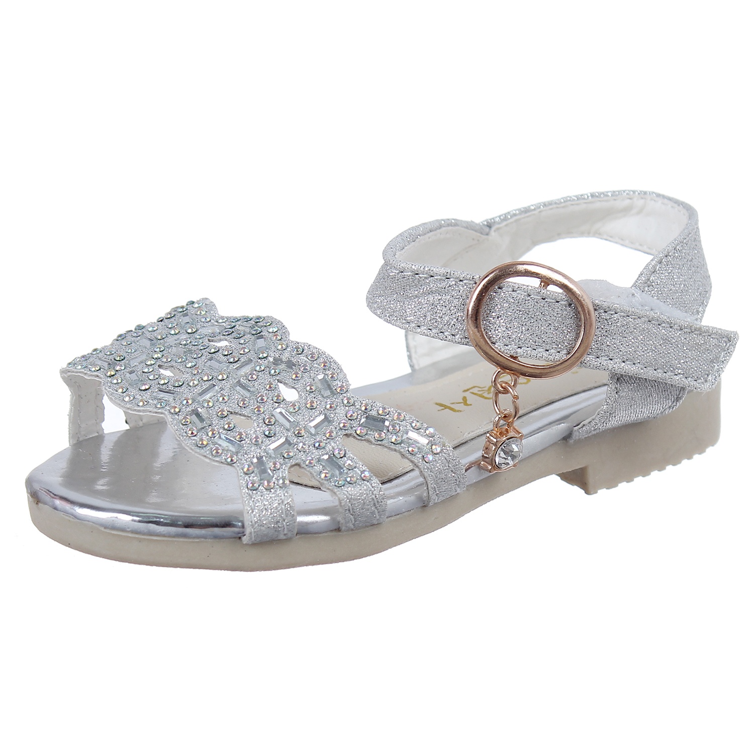 Dép quai da kim tuyến cho bé gái hình 2