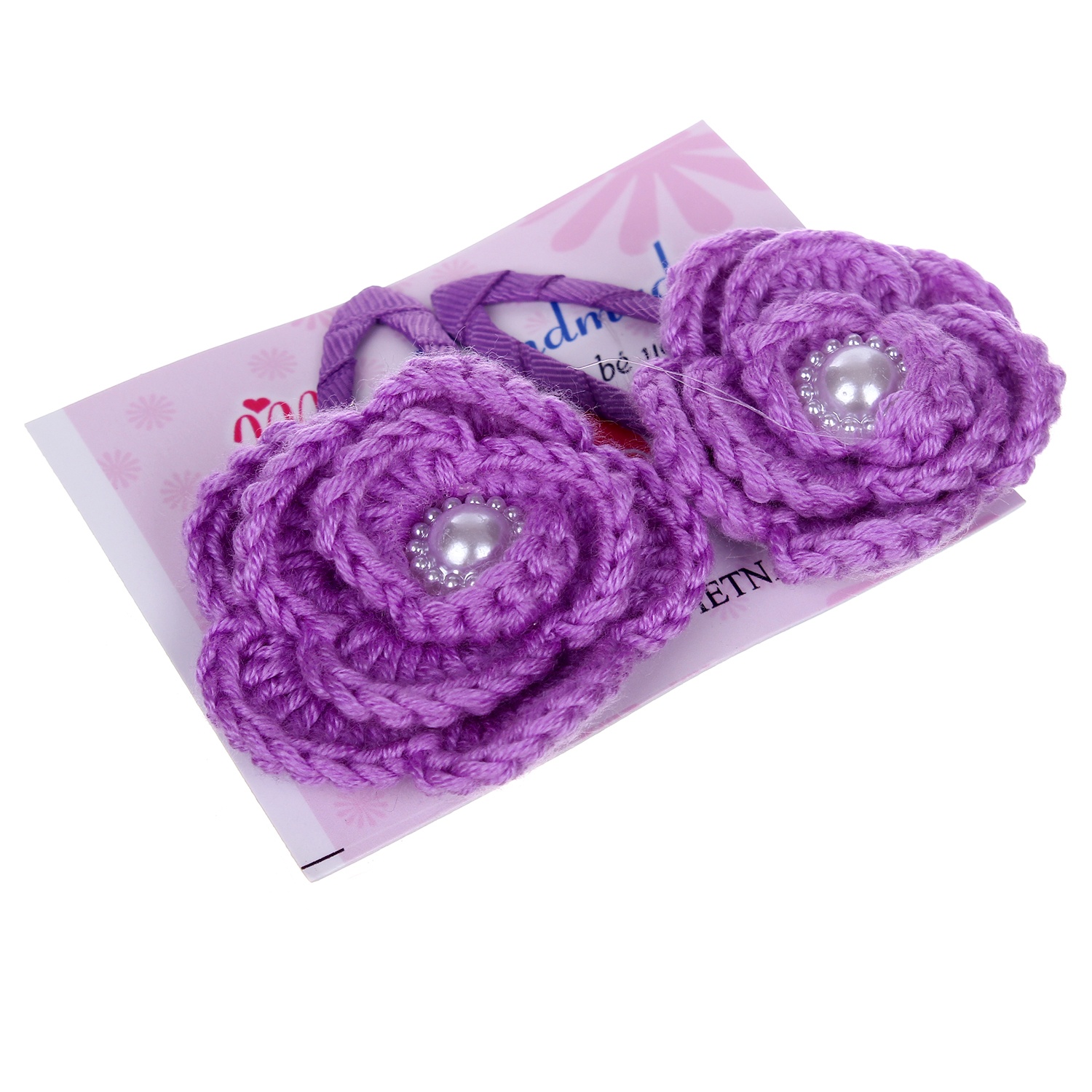 Kẹp tóc bé gái hoa len HM hình 3