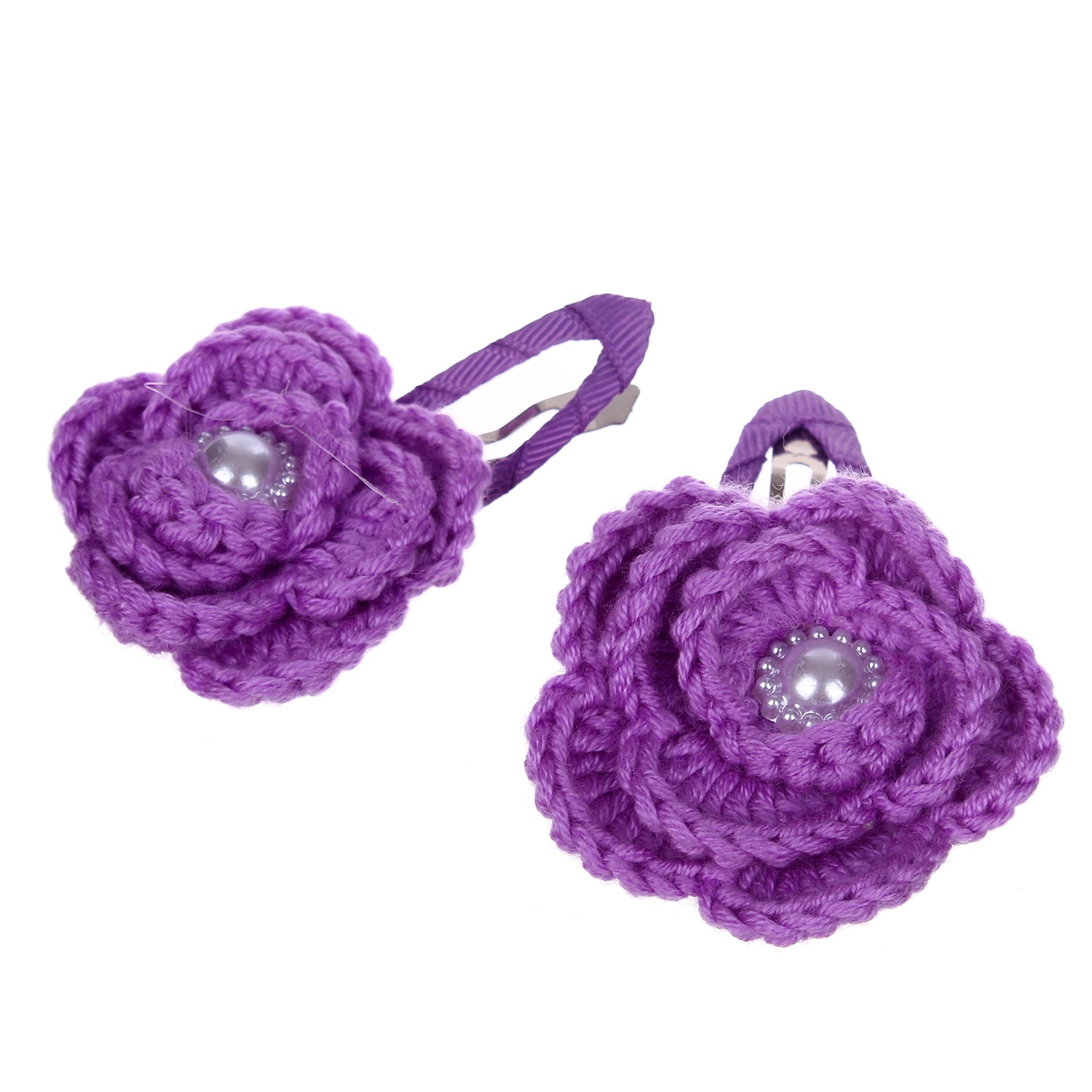 Kẹp tóc bé gái hoa len HM hình 1