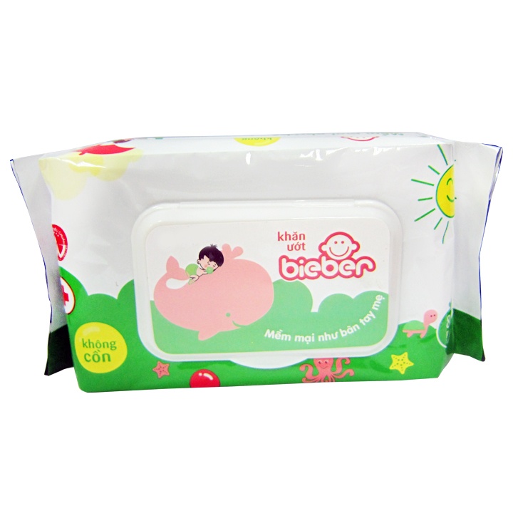Khăn ướt Bieber 80 tờ có nắp hình 1