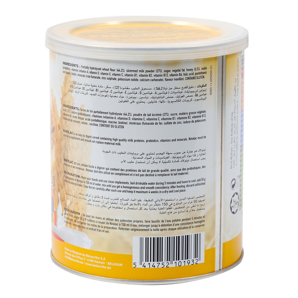 Lúa mỳ sữa mật ong Ninolac 400g 2 Bột ăn dặm Ninolac lúa mỳ sữa mật ong 400g hình 2