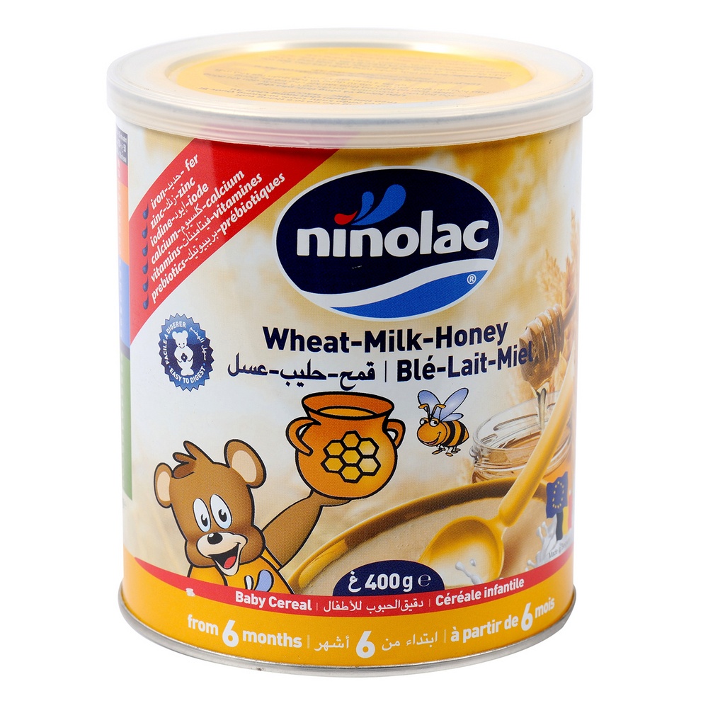 Lúa mỳ sữa mật ong Ninolac 400g 1 Bột ăn dặm Ninolac lúa mỳ sữa mật ong 400g hình 1