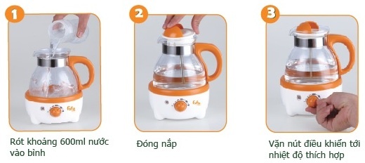 Máy hâm nước pha sữa 600ml Fatzbaby FB3009SL hình 5