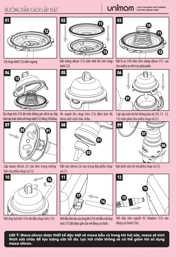 Máy hút sữa đơn Unimom Allegro UM880106 hình 7