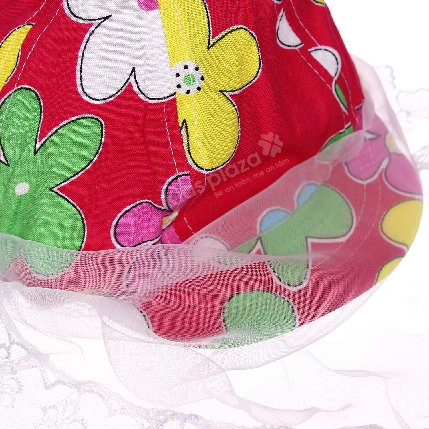 Mũ sơ sinh cho bé lưỡi trai, khăn voan 3678 hình 2