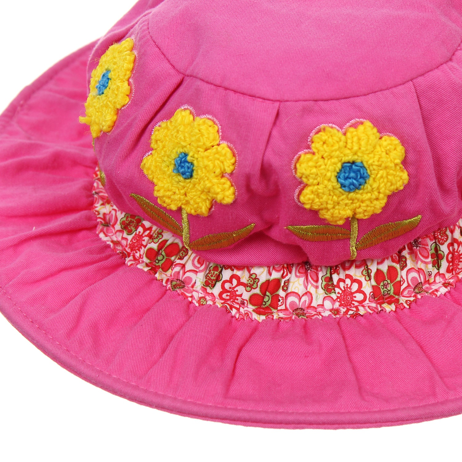 Mũ vành màu thêu hoa 1046 hình 2