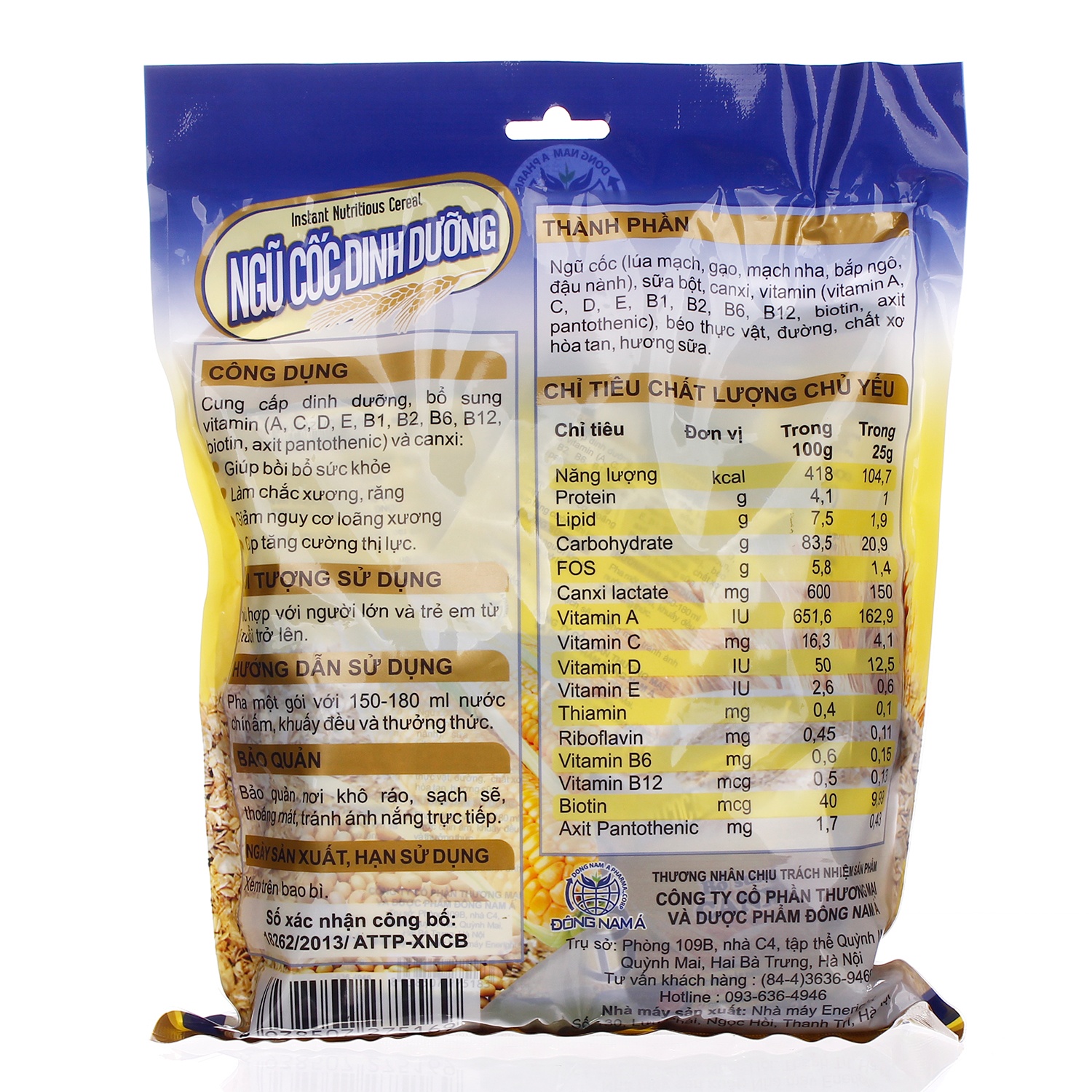 Ngũ cốc dinh dưỡng EuroFit 20 gói hình 2