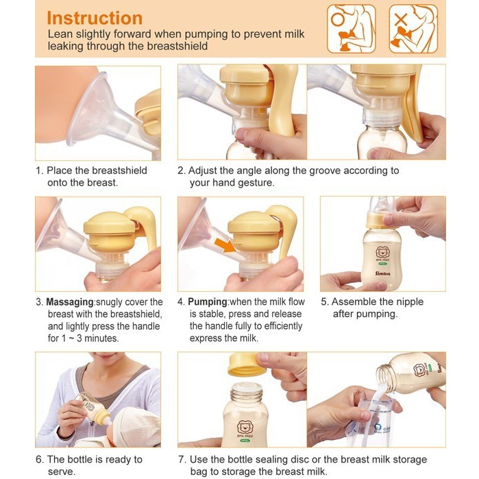 Máy hút sữa bằng tay SIMBA - S9511 hình 5