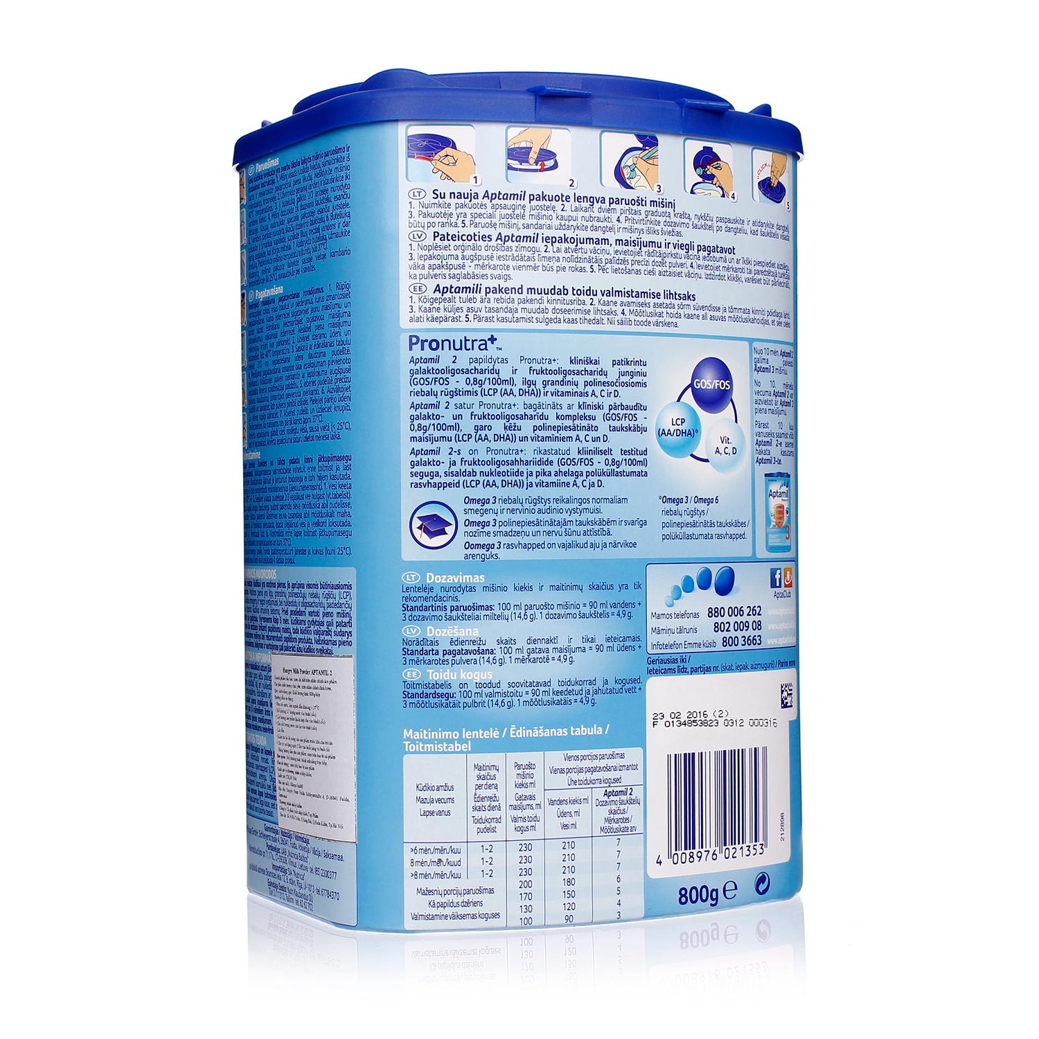 Sữa Aptamil Đức số 2 hộp 800g Nutricia hình 2