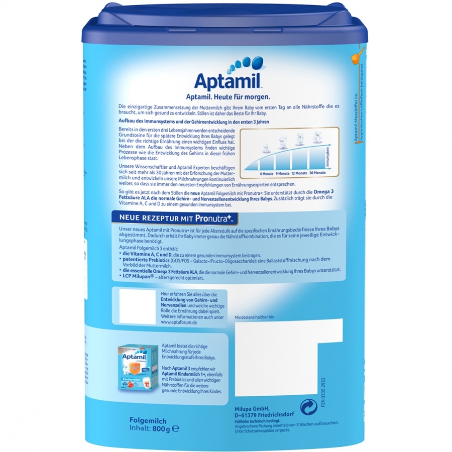 Sữa Aptamil Đức Số 3 (800g) hình 4