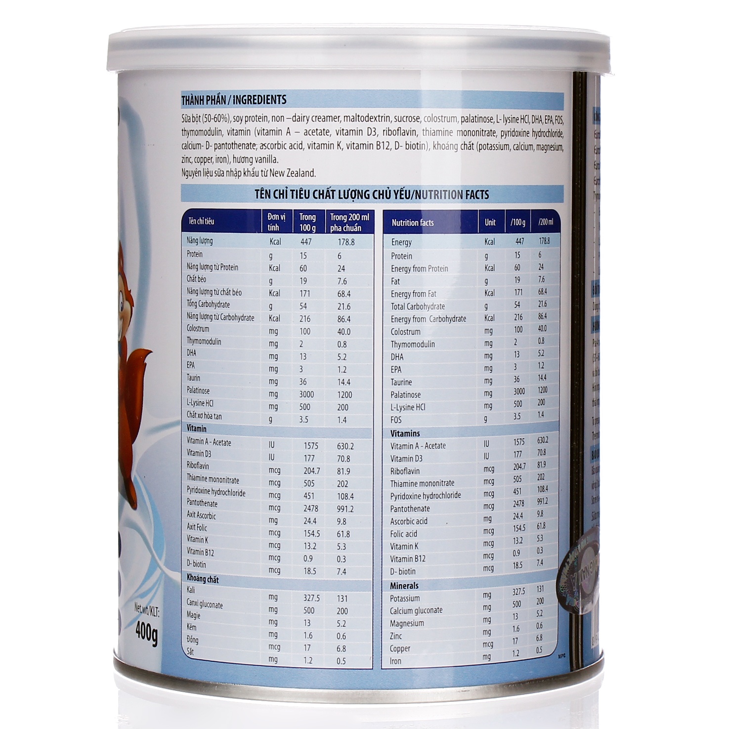 Sữa bột Eurofit A+ hộp 400g hình 2