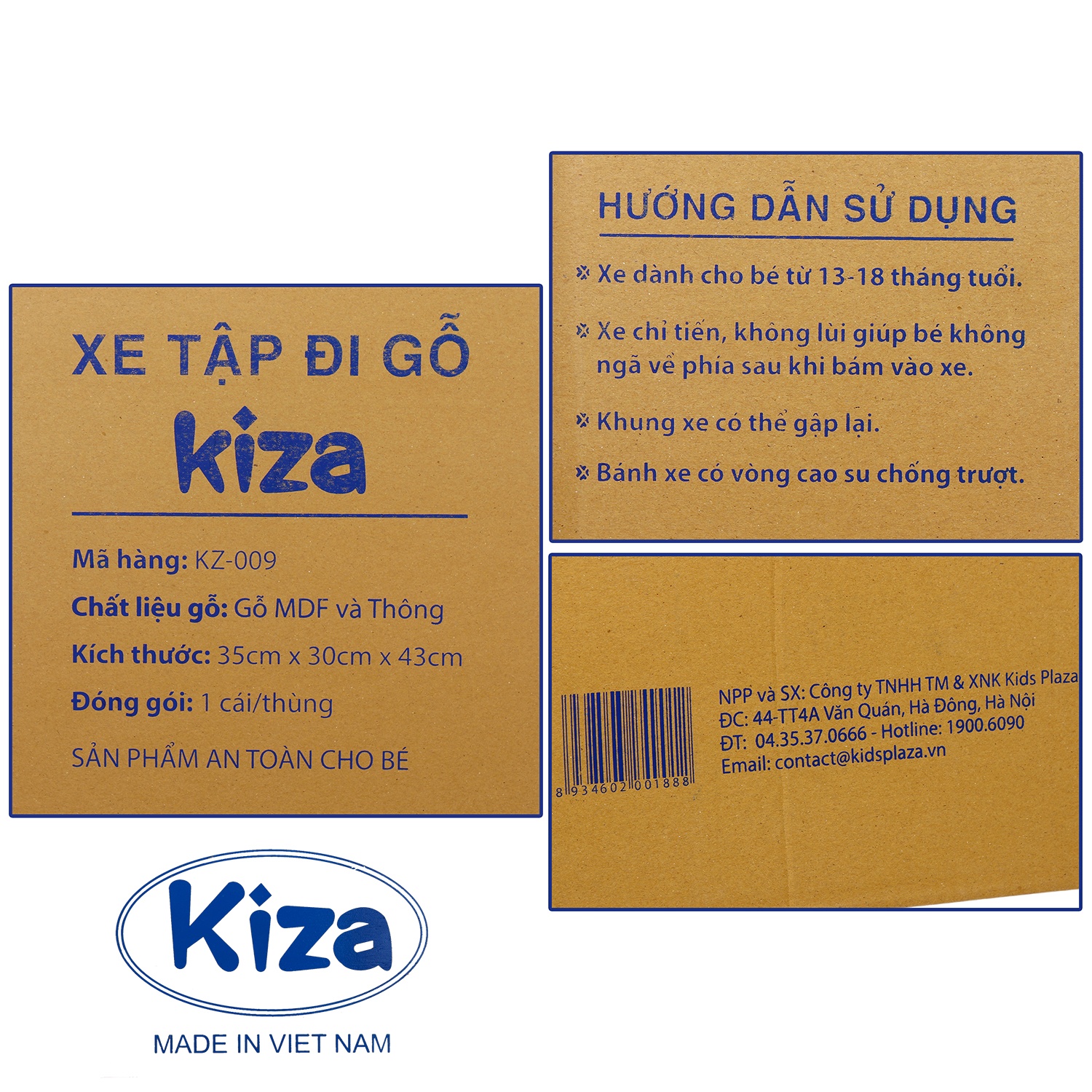 Xe tập đi gỗ Kiza Classic  hình 3