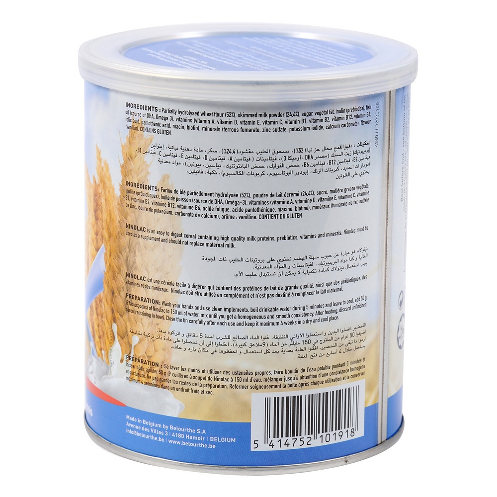 Bột Ninolac lúa mì sữa hộp 400g giá tốt nhất KidsPlaza Bột Ninolac lúa mì sữa hộp 400g vị lúa mỳ và sữa