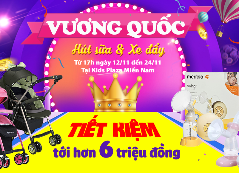 Sale khủng mặt hàng xe đẩy, máy hút sữa chỉ có tại Kids Plaza