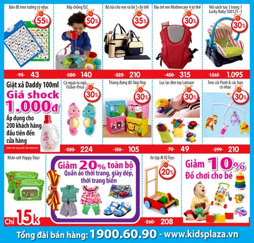 Mua hàng chỉ từ 1.000 đồng tại Kids Plaza