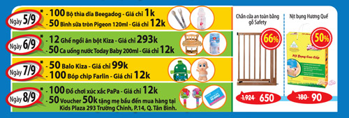 Mua hàng chỉ với 1.000đ tại Kids Plaza Trường Chinh.
